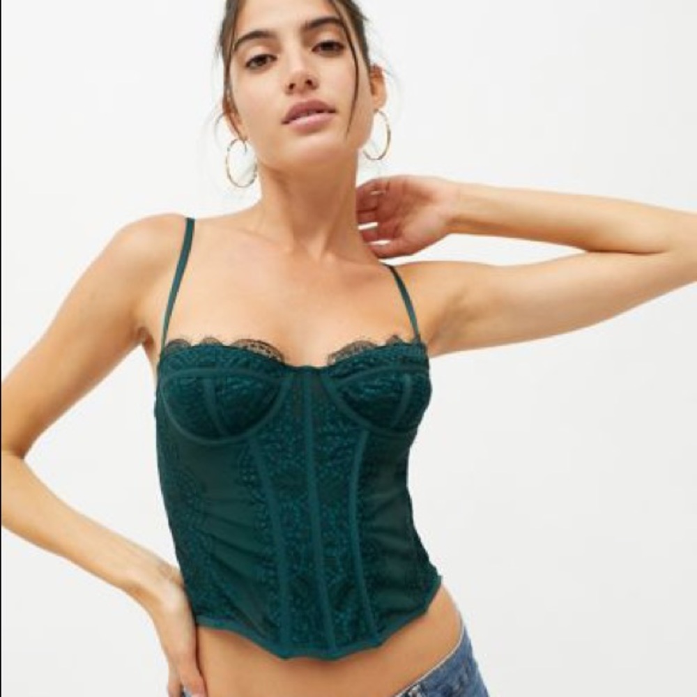 Out From Under Modern Love corset GREEN